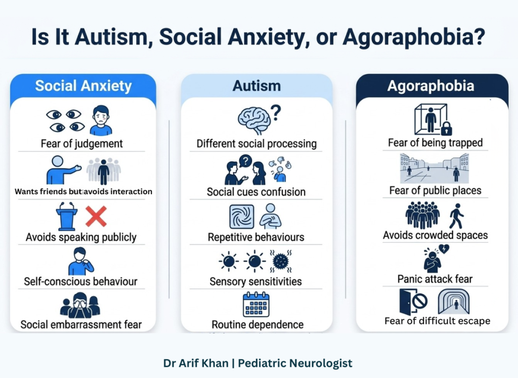 agoraphobia vs social anxiety